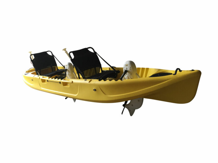 Wasser Bike Pedal Kajak 2 Sitzer Luxus Ausführung gelb Seitenansicht